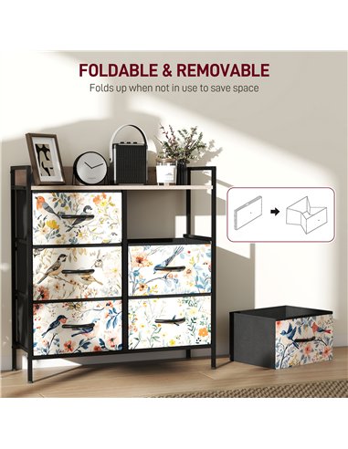HOMCOM 6-Drawer Chest of Drawers - White