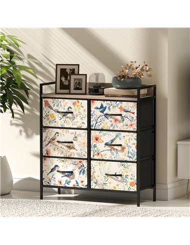 HOMCOM 6-Drawer Chest of Drawers - White