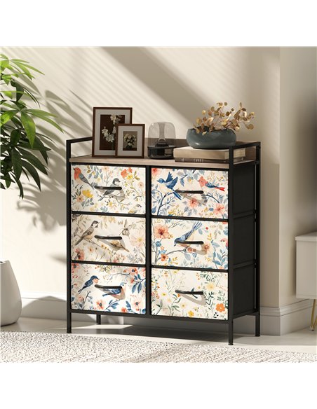 HOMCOM 6-Drawer Chest of Drawers - White - pic 165004 | FastDaddyshop