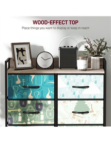 HOMCOM 8-Drawer Chest of Drawers - Blue