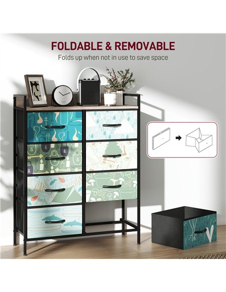 HOMCOM 8-Drawer Chest of Drawers - Blue - pic 165011 | FastDaddyshop