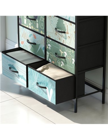 HOMCOM 8-Drawer Chest of Drawers - Blue