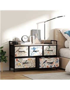 HOMCOM 5-Drawer Chest of Drawers - White 2