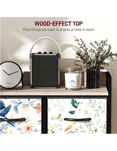 HOMCOM 5-Drawer Chest of Drawers - White