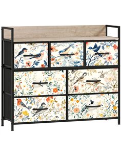 HOMCOM 7-Drawer Chest of Drawers - White