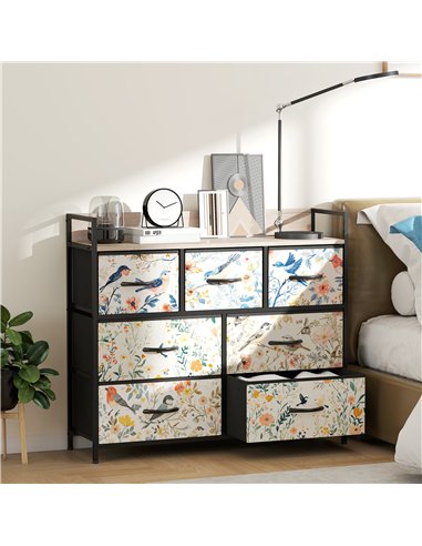 HOMCOM 7-Drawer Chest of Drawers - White
