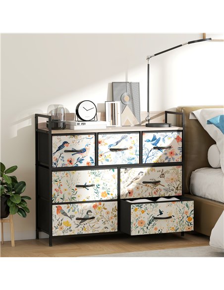 HOMCOM 7-Drawer Chest of Drawers - White - pic 165034 | FastDaddyshop