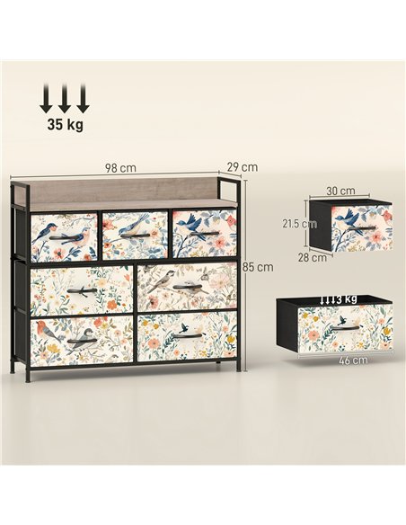 HOMCOM 7-Drawer Chest of Drawers - White - pic 165035 | FastDaddyshop