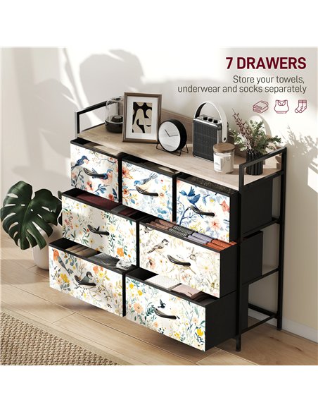 HOMCOM 7-Drawer Chest of Drawers - White - pic 165036 | FastDaddyshop