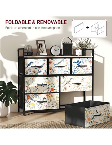HOMCOM 7-Drawer Chest of Drawers - White