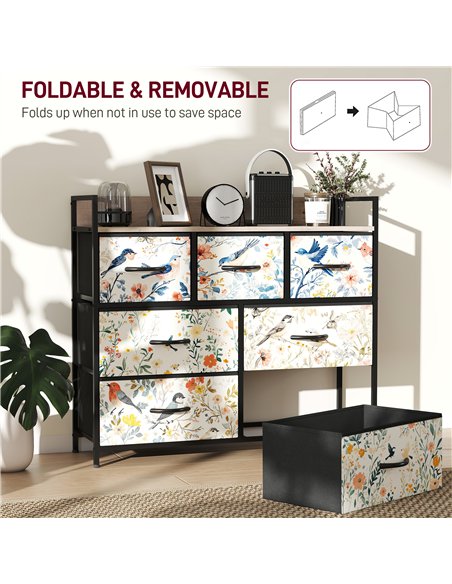 HOMCOM 7-Drawer Chest of Drawers - White - pic 165038 | FastDaddyshop