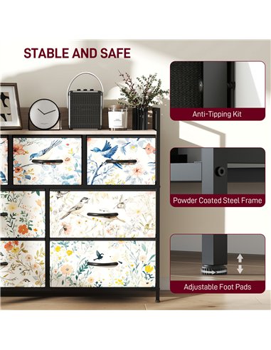 HOMCOM 7-Drawer Chest of Drawers - White