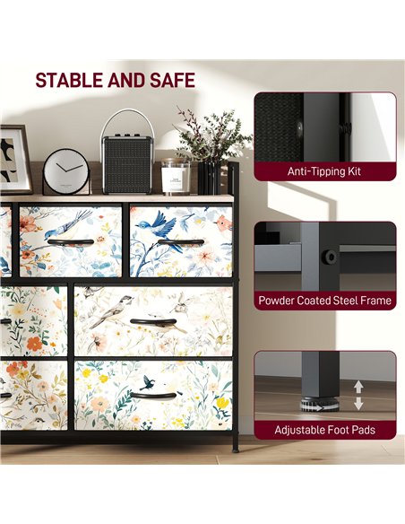 HOMCOM 7-Drawer Chest of Drawers - White - pic 165039 | FastDaddyshop
