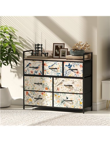 HOMCOM 7-Drawer Chest of Drawers - White