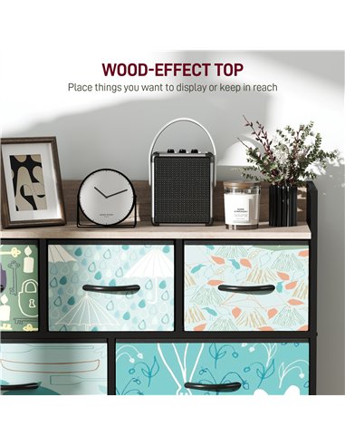 HOMCOM 7-Drawer Chest of Drawers - Blue
