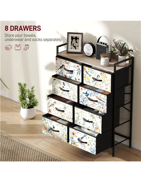 HOMCOM 8-Drawer Chest of Drawers - White - pic 165054 | FastDaddyshop