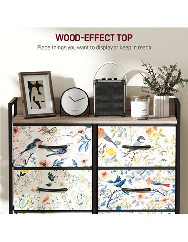 HOMCOM 8-Drawer Chest of Drawers - White
