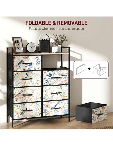 HOMCOM 8-Drawer Chest of Drawers - White - pic 165056 | FastDaddyshop
