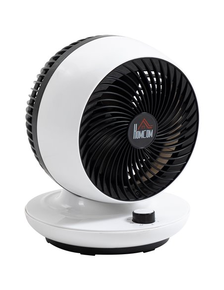 Homcom Room Air Circulator Desk Fan with 3 Speed, Oscillating, White - pic 16506 | FastDaddyshop