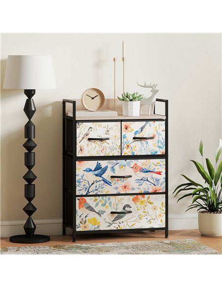 HOMCOM 4-Drawer Chest of Drawers - White - pic 165061 | FastDaddyshop