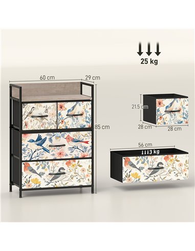 HOMCOM 4-Drawer Chest of Drawers - White