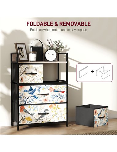 HOMCOM 4-Drawer Chest of Drawers - White