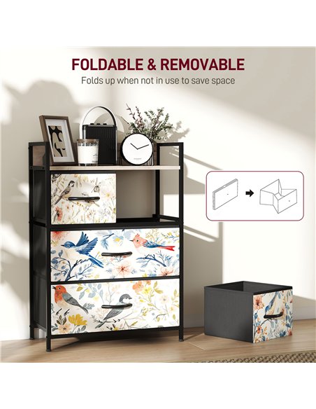 HOMCOM 4-Drawer Chest of Drawers - White - pic 165065 | FastDaddyshop