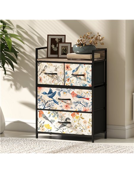 HOMCOM 4-Drawer Chest of Drawers - White - pic 165067 | FastDaddyshop