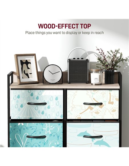 HOMCOM 6-Drawer Chest of Drawers - Blue - pic 165082 | FastDaddyshop