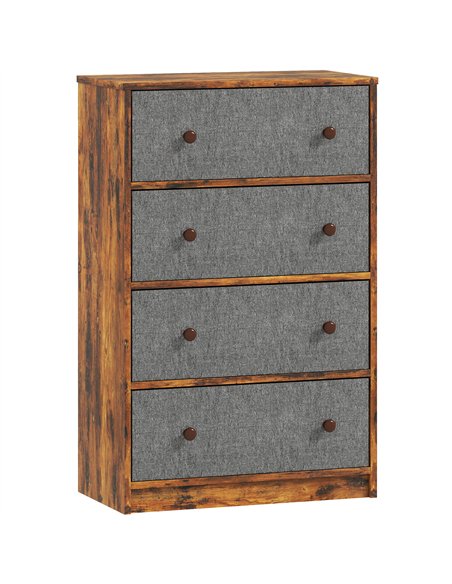 HOMCOM Fabric Chest of Drawers, Grey/Rustic Brown - 83D-036V00GY - pic 165087 | FastDaddyshop