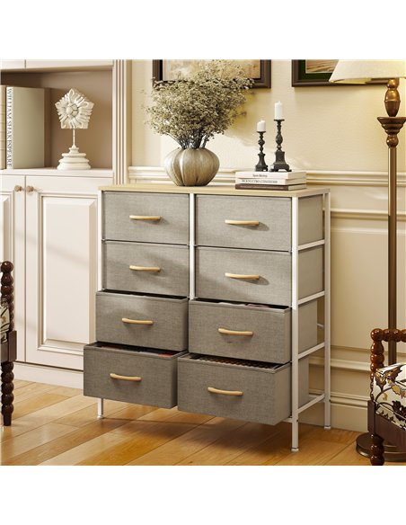 HOMCOM Industrial Fabric Chest of Drawers, Maple Wood-effect, 850-268V01ND - pic 165133 | FastDaddyshop