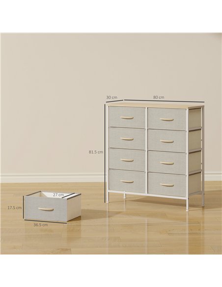 HOMCOM Industrial Fabric Chest of Drawers, Maple Wood-effect, 850-268V01ND - pic 165134 | FastDaddyshop