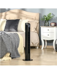 Homcom 31'' Oscillating Tower Fan with 3 Speed, 3 Mode, Timer, LED, Remote, Black 2