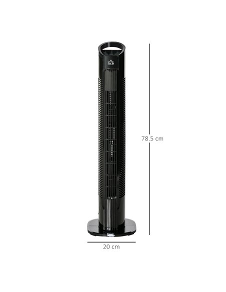 Homcom 31'' Oscillating Tower Fan with 3 Speed, 3 Mode, Timer, LED, Remote, Black - pic 16515 | FastDaddyshop