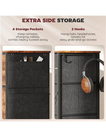 HOMCOM Chest of Eight Fabric Drawers - Rustic Brown - pic 165172 | FastDaddyshop