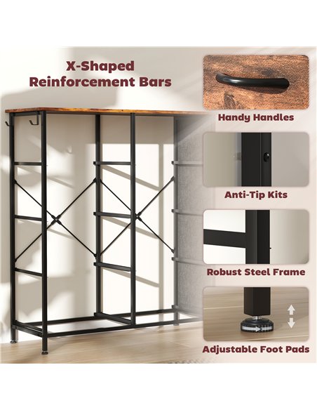 HOMCOM Chest of Eight Fabric Drawers - Rustic Brown - pic 165174 | FastDaddyshop
