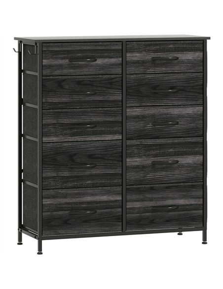HOMCOM Chest of Ten Fabric Drawers - Black - pic 165177 | FastDaddyshop