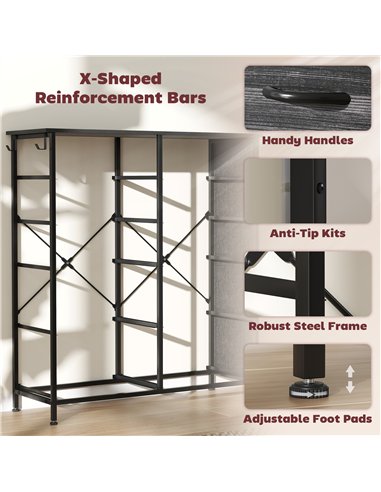 HOMCOM Chest of Ten Fabric Drawers - Black
