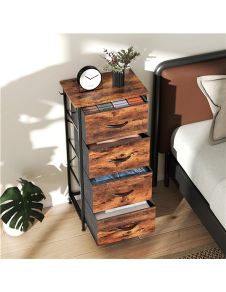 HOMCOM Chest of Four Fabric Drawers - Rustic Brown - pic 165193 | FastDaddyshop