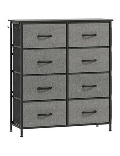HOMCOM Chest of Eight Fabric Drawers - Charcoal Grey
