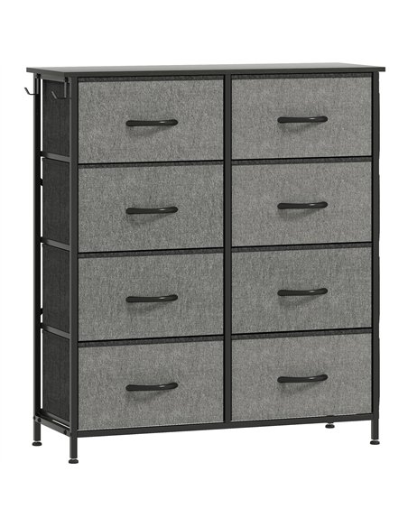 HOMCOM Chest of Eight Fabric Drawers - Charcoal Grey - pic 165204 | FastDaddyshop