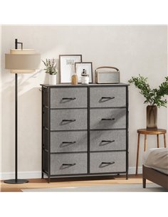 HOMCOM Chest of Eight Fabric Drawers - Charcoal Grey 2