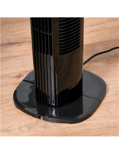 HOMCOM Freestanding Tower Fan, 3 Speed 3 Mode, 7.5h Timer, 70 Degree Oscillation, LED Panel, 5M Remote Controller, Black