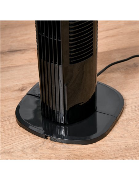HOMCOM Freestanding Tower Fan, 3 Speed 3 Mode, 7.5h Timer, 70 Degree Oscillation, LED Panel, 5M Remote Controller, Black - pic 16521 | FastDaddyshop