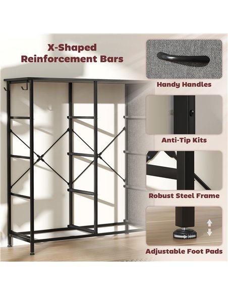 HOMCOM Chest of Eight Fabric Drawers - Charcoal Grey - pic 165210 | FastDaddyshop