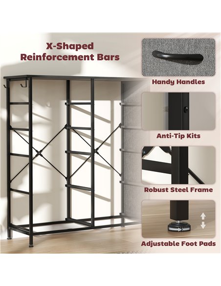 HOMCOM Chest of Ten Fabric Drawers - Charcoal Grey - pic 165237 | FastDaddyshop