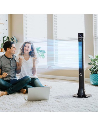 Homcom 47" Anion Tower Fan Cooling with 3 Speed, Timer, Oscillating, LED Display, Remote, Black