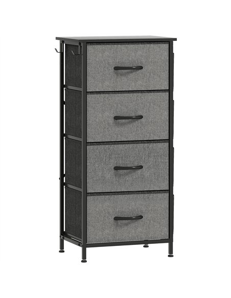HOMCOM Chest of Four Fabric Drawers - Charcoal Grey - pic 165240 | FastDaddyshop