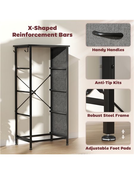 HOMCOM Chest of Four Fabric Drawers - Charcoal Grey - pic 165246 | FastDaddyshop