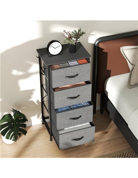 HOMCOM Chest of Four Fabric Drawers - Charcoal Grey - pic 165247 | FastDaddyshop